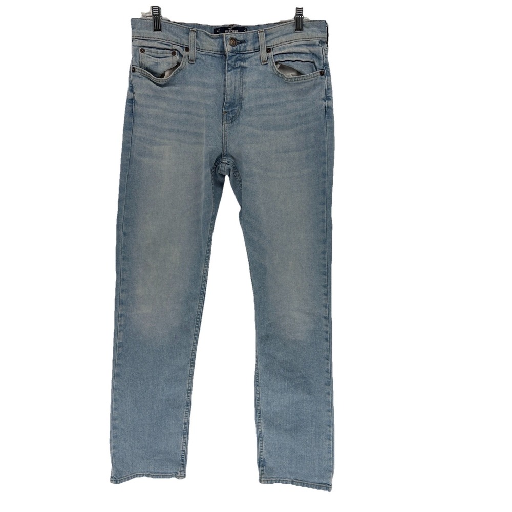 Hollister Epic Flex Straight Jeans Light Wash Stretch Denim Men 32X34 Fits 31x32